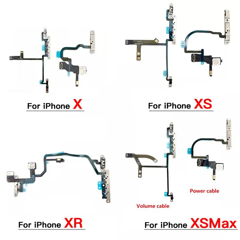 Power And Volume Button With Silent Switch Flex Cable For iPhone X XR XS 11 12 Mini Pro Max Repair Replacement