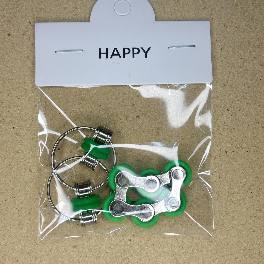 Bike Chain Fidget Toys Set - Six Roller Chain & Key Flippy Chain Novelty Stress Relief Toys for Pressure Relief Autism ADHD ADD