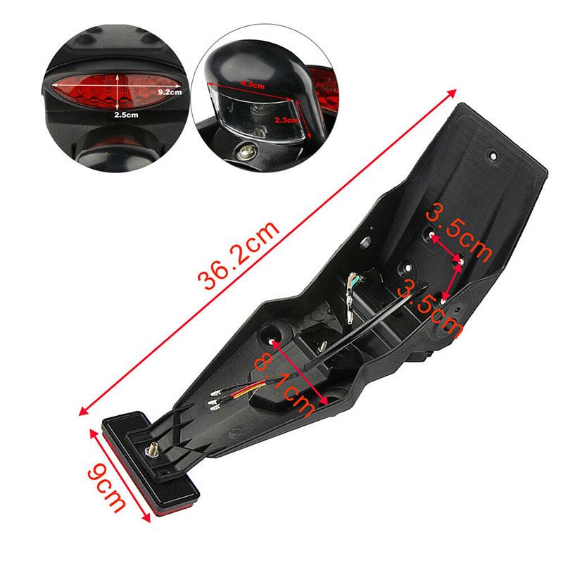 Universal Motorcycle Rear Fender Mudguard Led Brake Tail Light