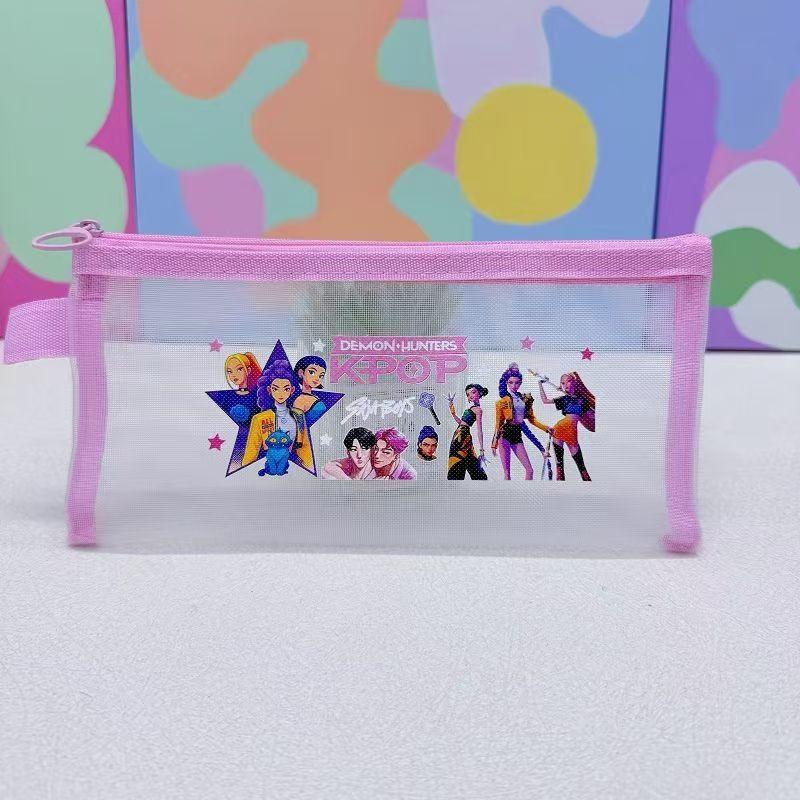 Kpop Dämonenjäger Schreibwaren-Set Stifte Lineal Anspitzer Federmäppchen Radiergummi-Set Niedliche Schüler Schulanfangsbedarf Geschenk