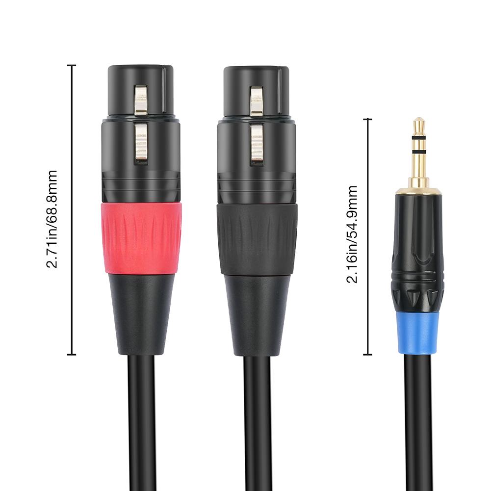 3.5mm To Dual XLR Breakout Y Splitter Cable 3.5mm To Dual XLR Stereo Cable 1/8 Inch Mini Jack To 2 XLR Y Splitter Adapter