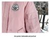 Women's Winter Hooded Cotton-Padded Parka with Stand-Up Collar and Badge Design