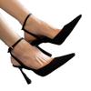 Purple French Pointed Stiletto Heels Women Sexy One Strap Open Back Sandals