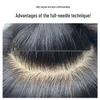 Men’s Natural-Look Clip-In Toupee: Seamless, Realistic Scalp, Bleached, Permable & Dyeable Hairline.