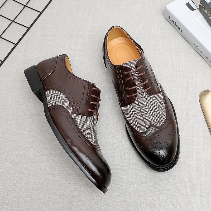 Fashion Stylish Leather Derby Shoes Classic Men Business Dress Footwear Comfortable Men's Casual Shoes Outdoor Oxford Shoes Man Sneakers