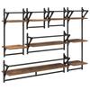 Wall Shelf Set 6 pcs Reclaimed Wood Look 100 x 25 x 30 cm Wood Based Material