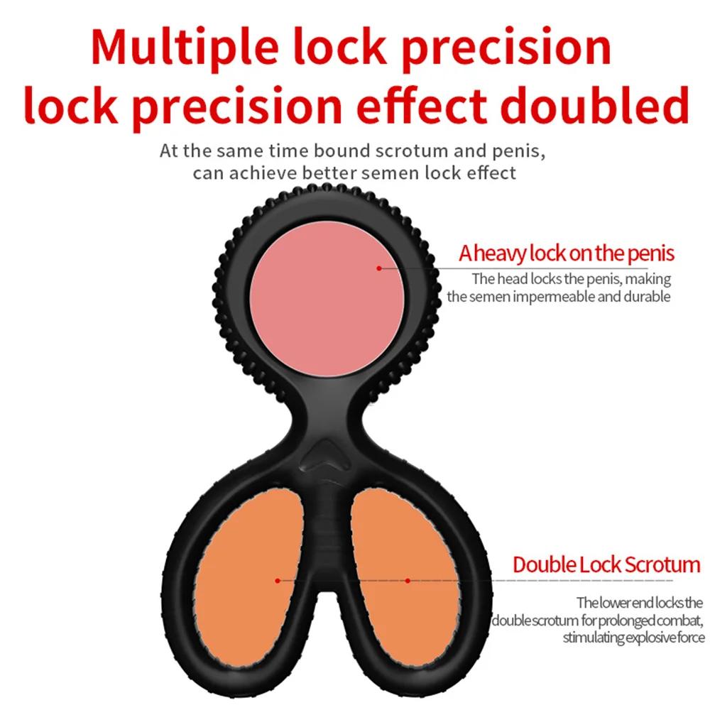 SM Penis Sleeve Cock Rings Silicone Ball Stretcher TPE Penis Ring for Men Sex Toys Reusable Delay Ejaculation Semen Lock Rings