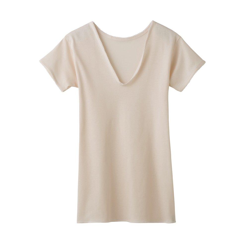 

Gunze KQ5050 Рукав Сделано в Calm Размер M Женское V-образное нижнее белье 3/4, Япония, 100% хлопок, Бежевый,