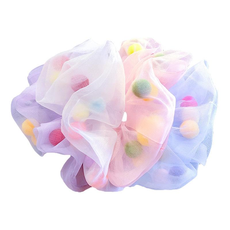 Woman Colorful Hairball Hair Ties Scrunchies Girls Elastic Hairband Hair Accessories Rope Headwear Rubber Band Ponytail Holders