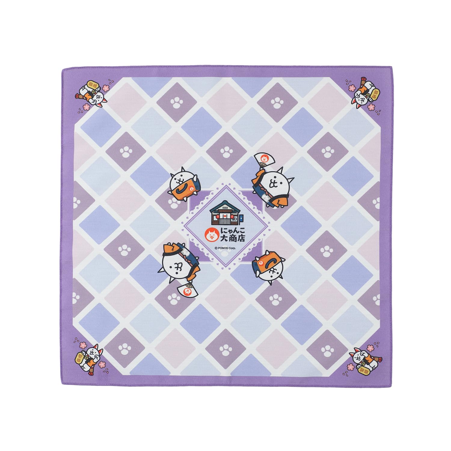 

Nyanko Daishouten Original Small Furoshiki from The Battle Cats (Fujimurasaki)