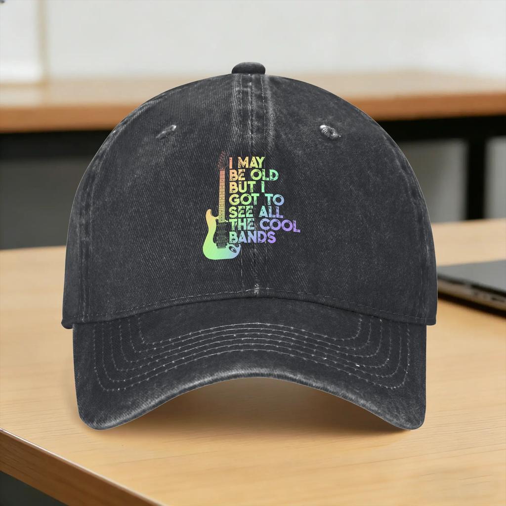 Summer I May Be Old But I Got To See All The Cool Bands Funny Quote Baseball Cap Sun Sun Visor Custom Diy Washed Trucker Hat