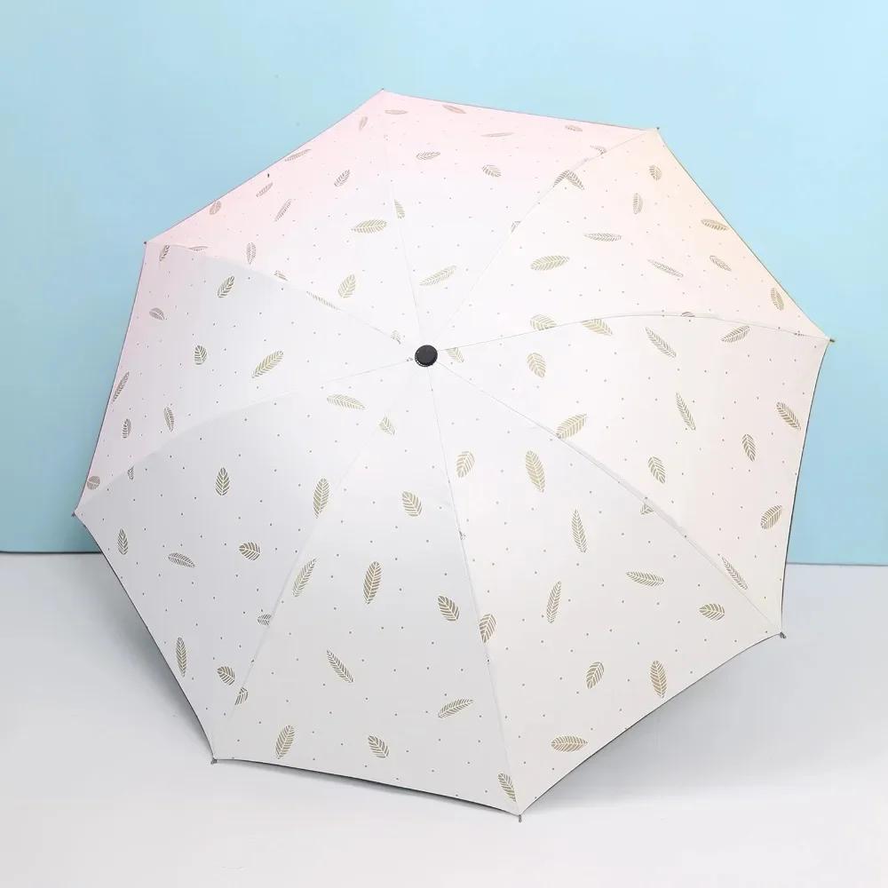 Ultraviolet Protection Parasol Portable Wind Resistant Small Pocket Rain Umbrella Thickened Black Glue Mini Sun Shade Outdoor