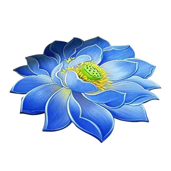 

3D Коврик Лотос Реалистичный Цветок Ковер для Гостиной Форма Цветка Лотоса Противоскользящий Коврик для Кухни Спальни Ванной Игровой Комнаты 40cm синий