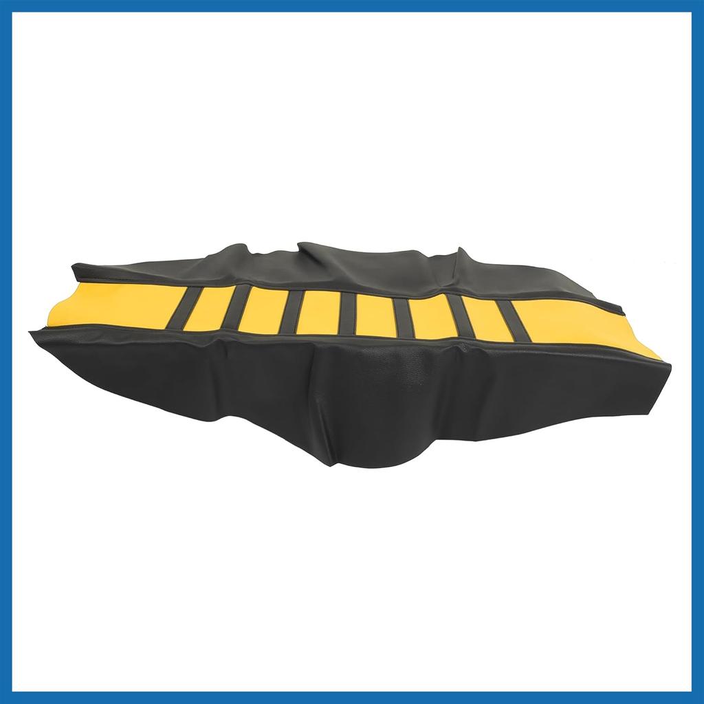 Universal Motorcycle Dirt Bike Faux Leather Soft Seat Cover Anti Slip Seat Cushion Yellow Black Item Replacement