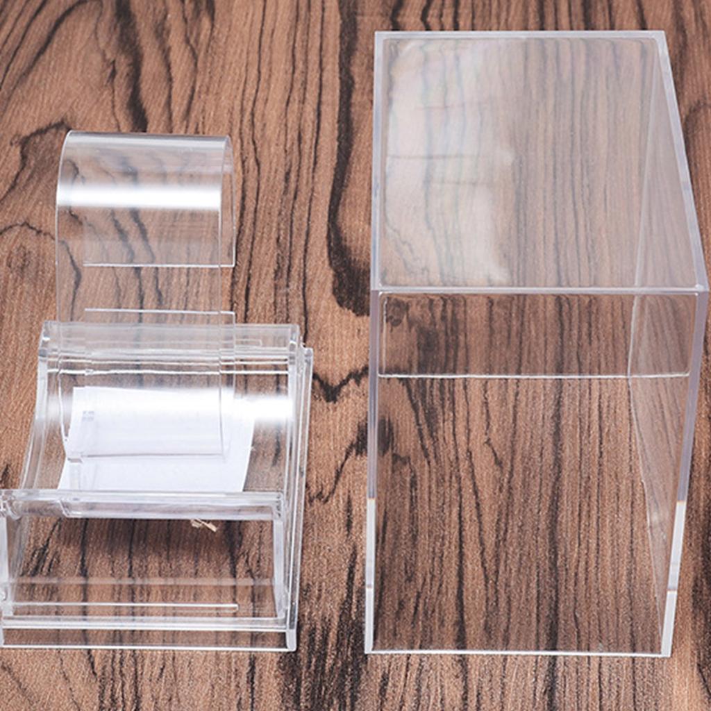 5 Pack Clear Square Watch Display Stands Plastic Storage Case With Dustproof Cover for Jewelry Bracelet Organizers