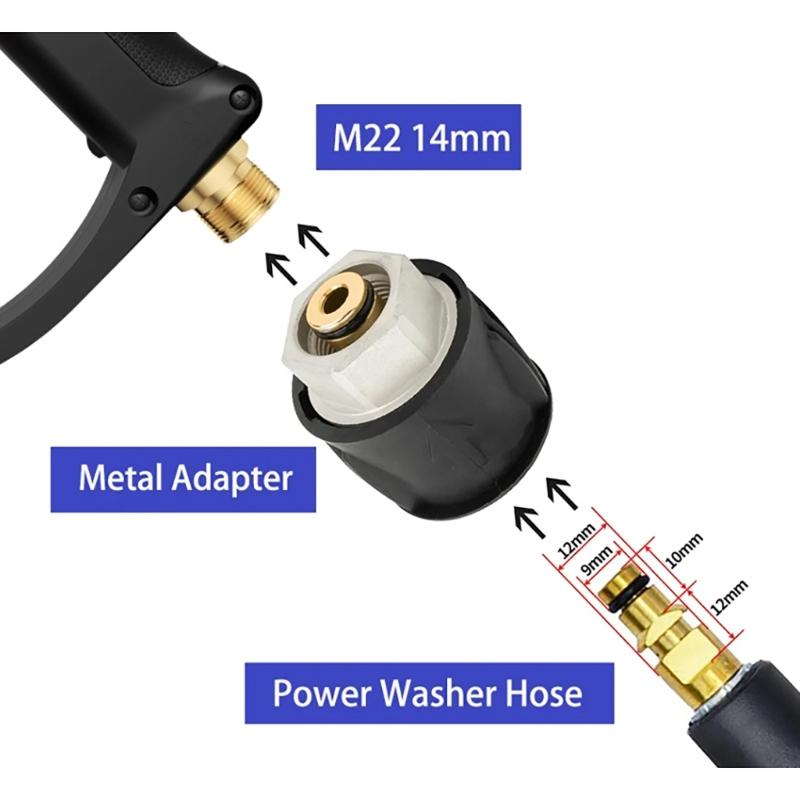 High Pressure Washer Guns Power Washer Sprays Guns Pressure Washer Handle Adapter Adjustable Wash Water Guns Kits