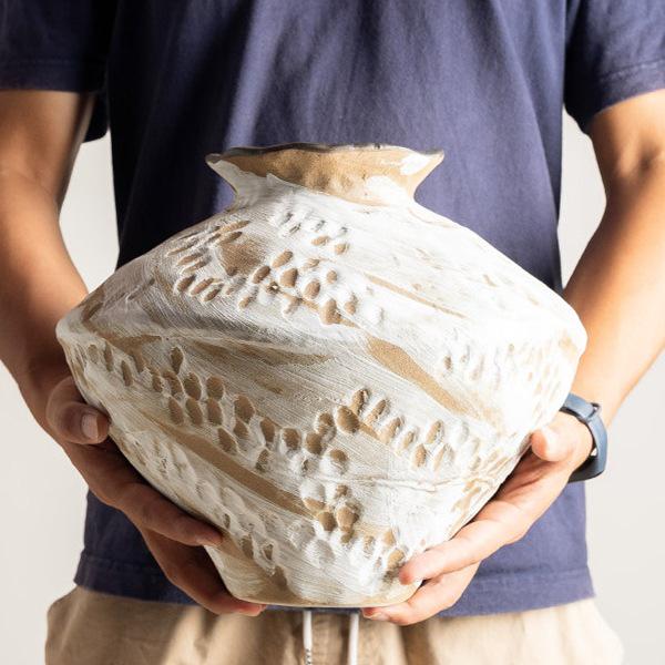 Jingdezhen Wabi-Sabi Keramikvase für Trockenblumen - Retro-Stil für Wohnzimmer oder Esstisch