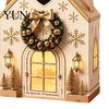 Festive Cabin Packaging Christmas Wonderland Cottage Gift Box, House Shaped Paper Treat Boxes, Holiday Snack Storage Boxes Holder with Handle