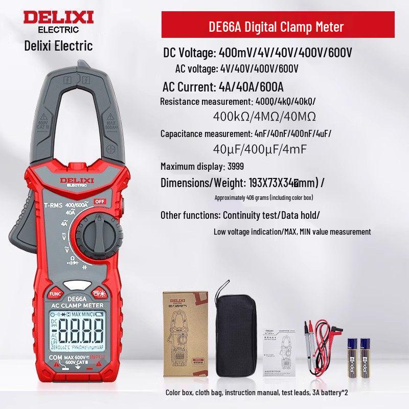 DELIXI Digital High-Precision Multimeter: Anti-Burn, Portable, Smart, Auto, Multipurpose Meter for Electricians.