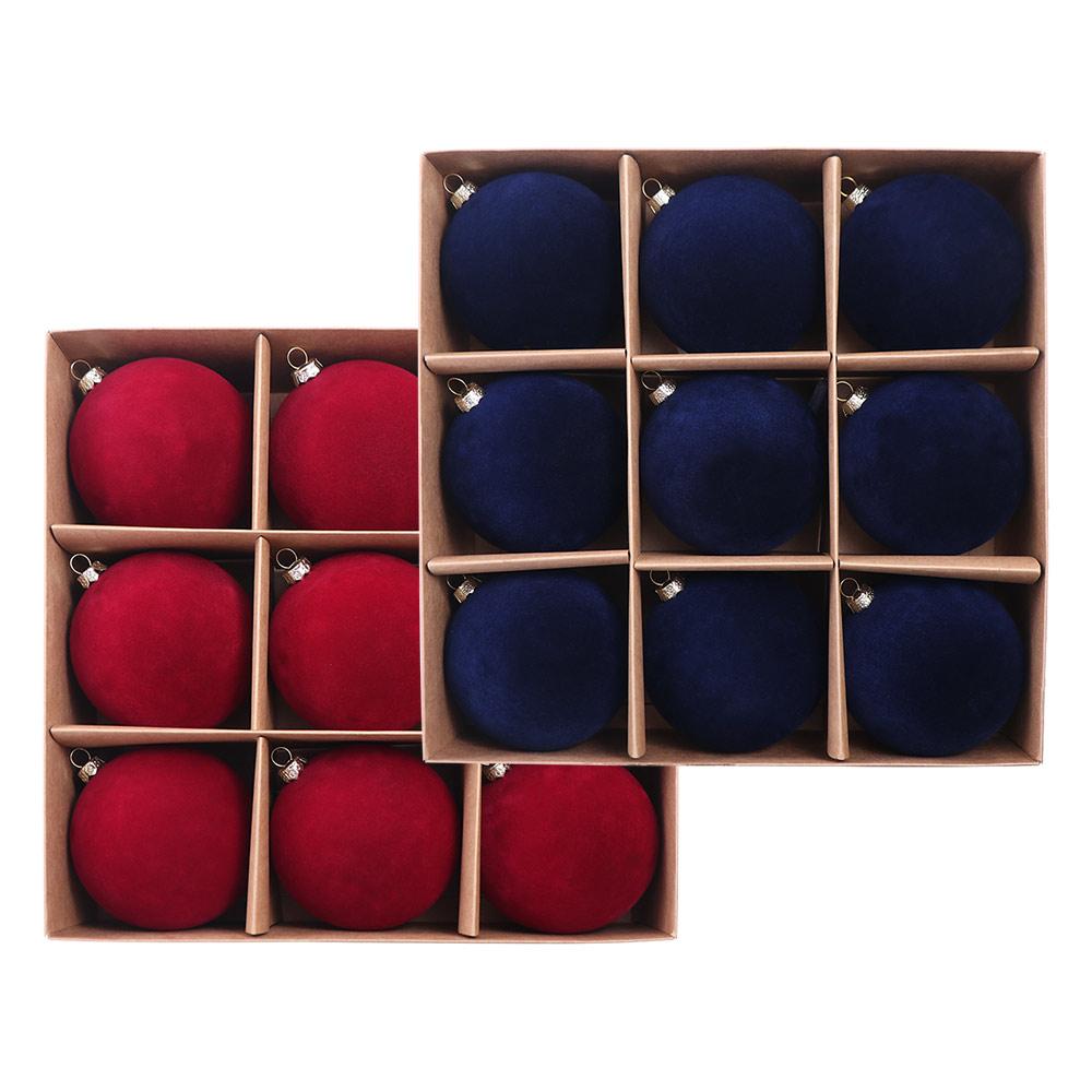 Bruchfester Samt Weihnachtsanhänger Beflockte Christbaumkugeln Partygeschenke