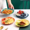 Kitchen Breakfast French Fries Plate With Seasoning Sub-Grid Household Snack Dry Fruit Plate Children Cute Table Spit Bone Plate