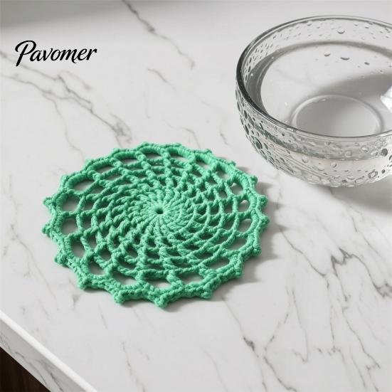 Decorative Gothic Yarn Coasters Spider Web Crochet Coaster, Handmade Knitted Drink Mat, Aesthetic Table Boho Style Dining Mats Protection Mats,