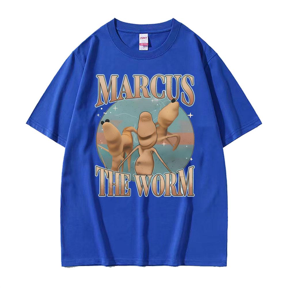 New Marcus The Worm Funny Meme TShirts Unisex Women Vintage Trending Classic Humor T Shirts Casual Oversized Loose Tshirt Clothing