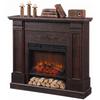 Electric Fireplace Floor/Recessed with Frame and Shelf for 55'' TV, 1800W, 3D Flame Effect, Timer, Brown