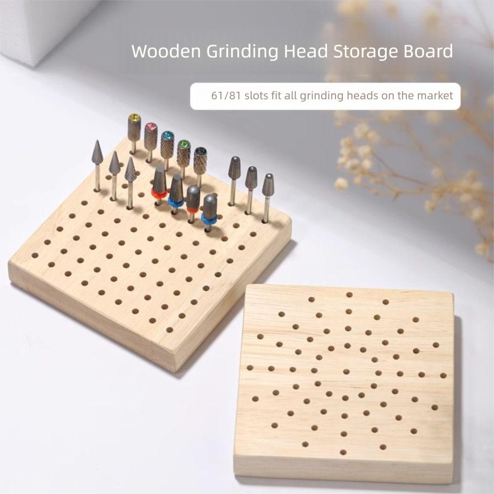 2Pcs Save Space Nail Drill Bit Display Base 61/81 Hole Nail Tools Storage Stand  Manicure Tools