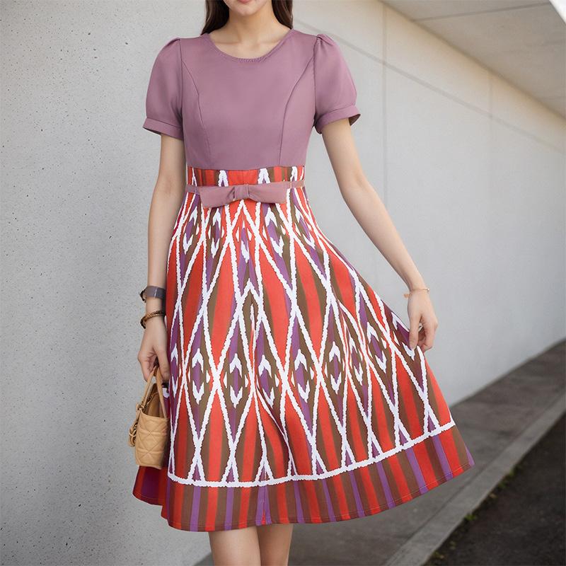 

ZANZEA Женское повседневное платье с круглым вырезом и коротким рукавом Летнее платье с принтом S