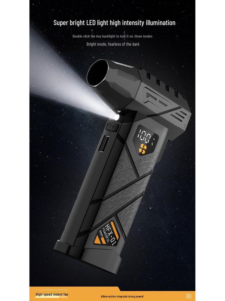 High-Speed 130,000 RPM Wireless Turbine Fan with Brushless Motor - Powerful Mini Dust Blower