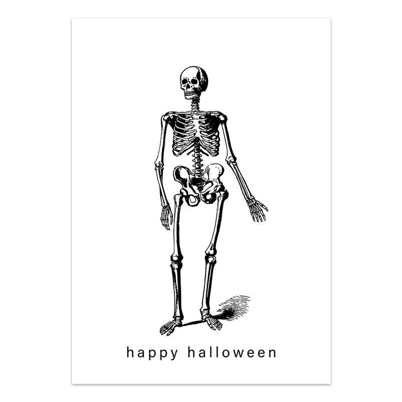 

Halloween Wall Art Skeleton Canvas Posters and Prints for Living Room Decoration Modern Picture Paintings on The Wall Deco House 21x30cm No Framed