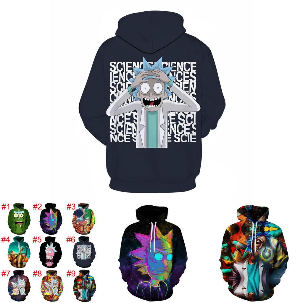 Morty Rick Und 3D-Druck Damen Herren Pullover Hoodie Sweatshirt Jumper Oberteile