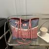 Denim Bag With Contrast Color Design For Daily Use And Students