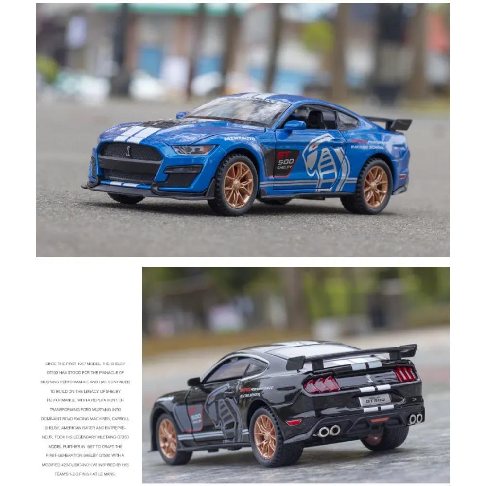 Miniatures 1/32 Ford Mustang Viper GT500 Sports Car Alloy Diecast Model Pull Back Baby Toy Trendy Ornament Boys Birthday Present