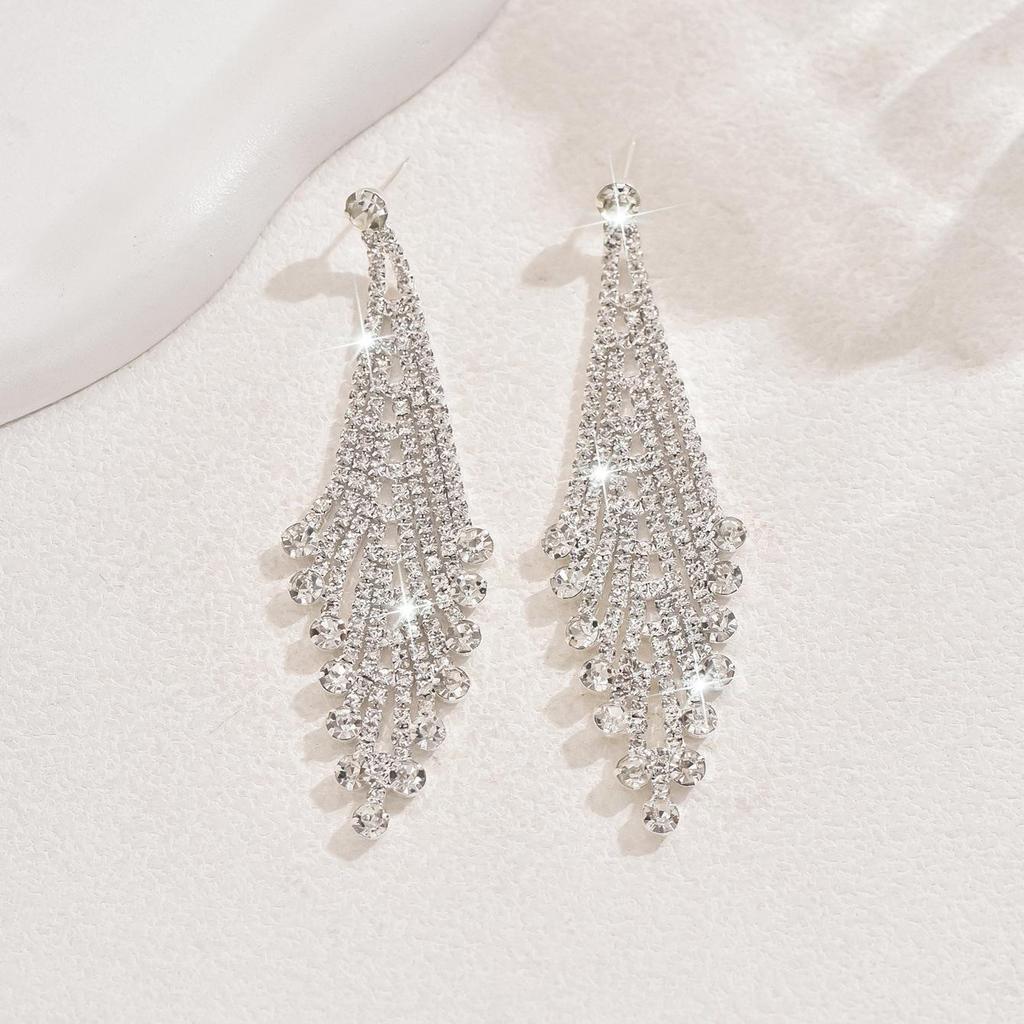 Exquisite Diamant-Rhombus Lange Ohrringe - Hochwertiger Funkelnder Schmuck für Frauen