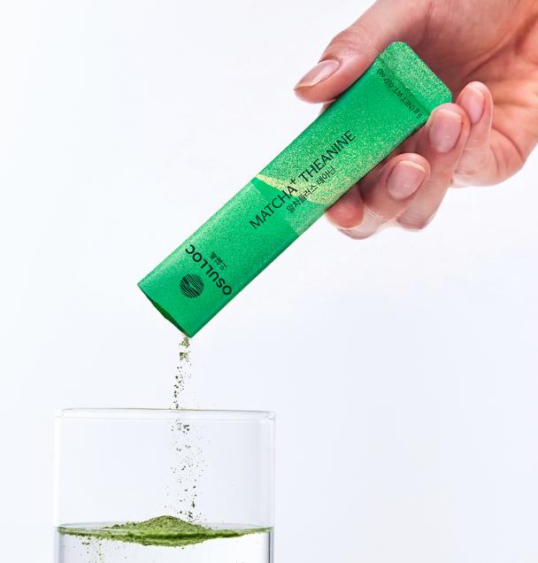 OSULLOC Matcha Plus Theanine 10 Sticks Relaxing Focus Green Tea Supplement