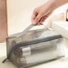 Woman Mesh Makeup Bag Protable Travel Storage Tote Bag Large Capacity Zipper Pouches Transparent Shower Bag With Handle