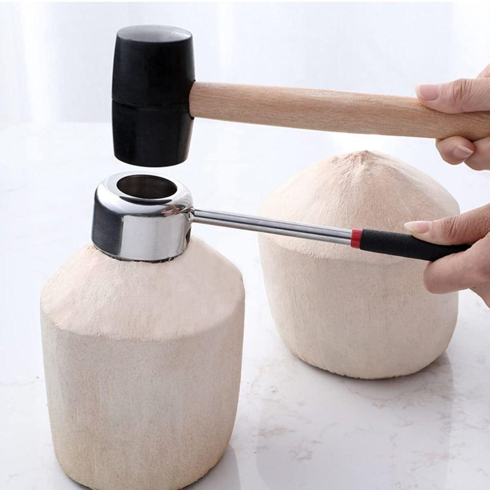 A Set Stainless Steel Coconut Opener Multifunctional Durable Coconut Meat Planer Portable Coconut Opener Tool Home Use