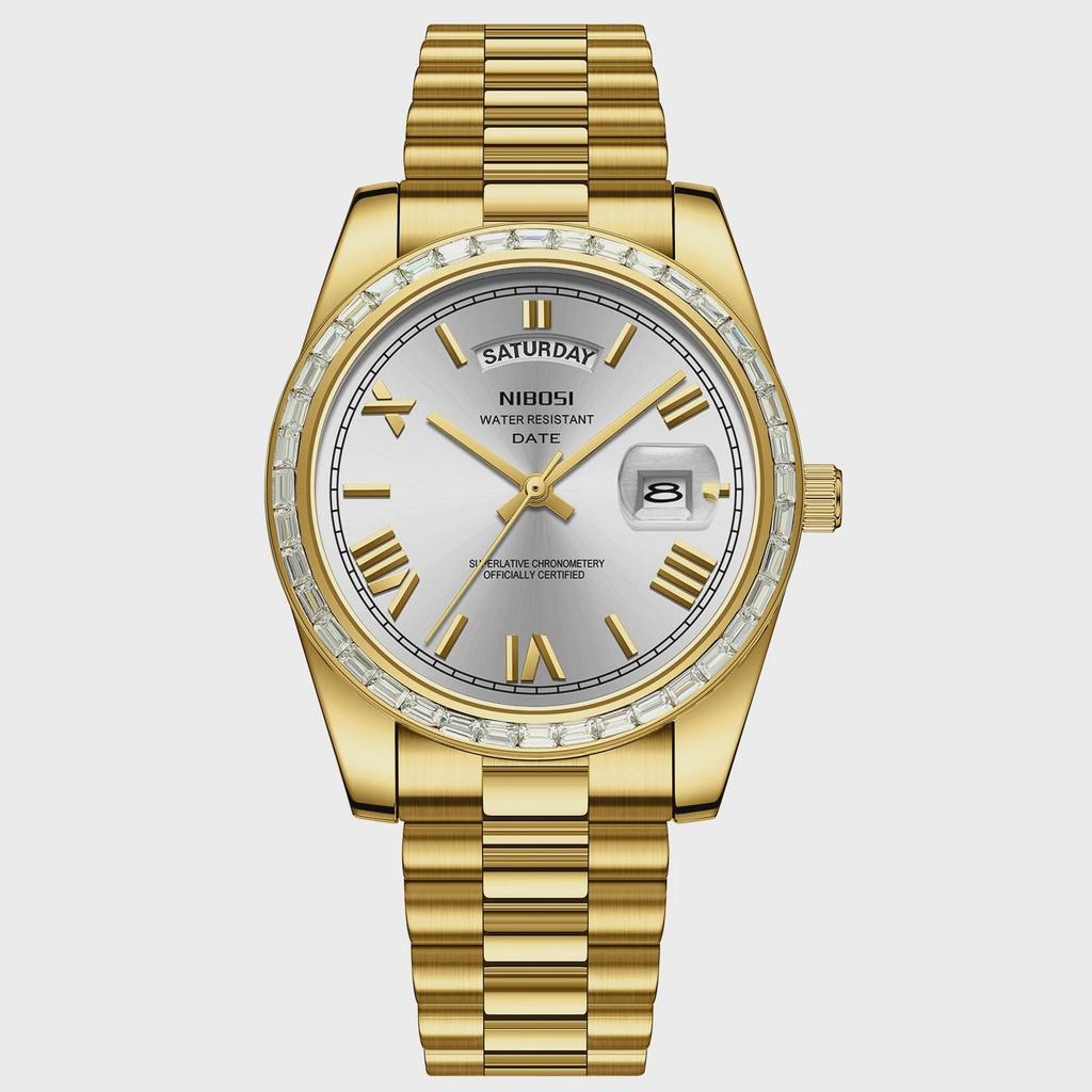NIBOSI Fashion Men Watches Top Brand Luxury Wristwatch Day Date Miyota Quartz Watch Men Waterproof Clock