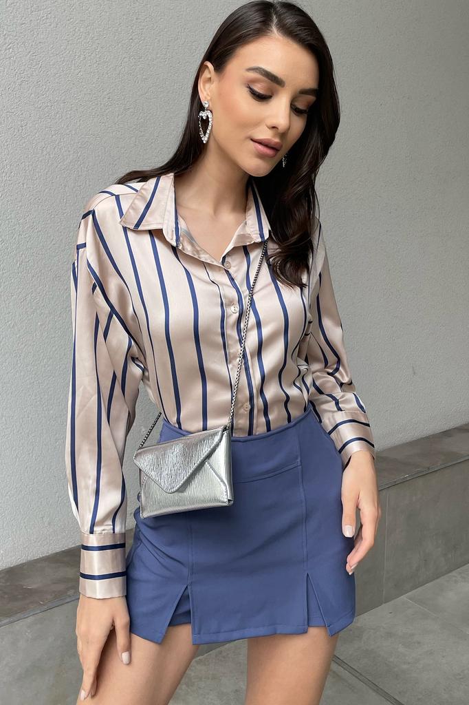 Damenrock Neue Saison Mode Indigo Mini Schlitz Detaillierter Kurzer Rock