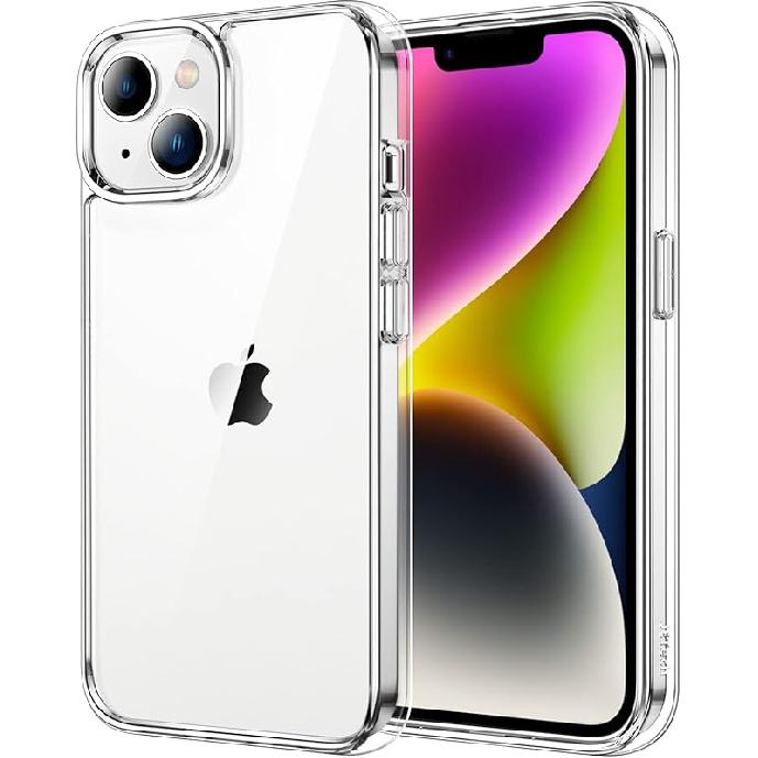 JETech Case for iPhone 14 Plus 6.7-Inch, Non-Yellowing Shockproof Phone Bumper Cover, Anti-Scratch Clear Back (Clear) чистый