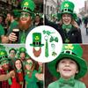 Patrick's Day Complete Irish Clovers Costume Set Green Hat Shamrock Beard Sequined Tie Necklace and Glasses