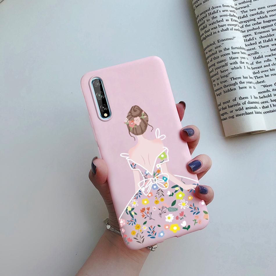 Silicone Phone Case For Huawei Y8P Y9 Prime 2019 Back Cover Cute Cat Cartoon Flower Housing Fundas For Huawei Y8P Y9Prime Cases