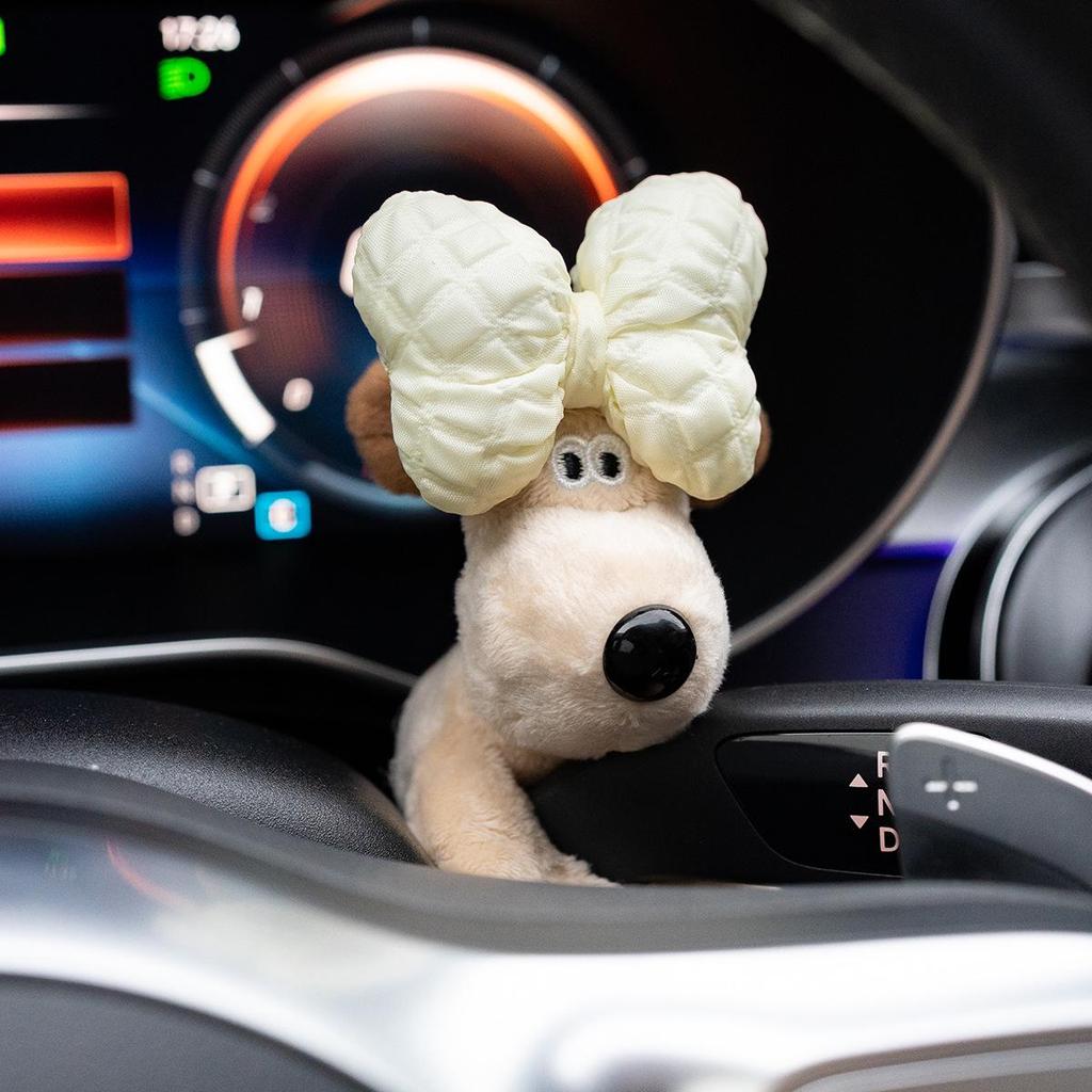 Cute Dog Head Plush Ornament for Car Interior Decoration