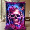 Mystic Purple Roses and Butterflies Theme blanket Lightweight Warm Flannel Blanket Decorative Throw Blanket for Home Decoration