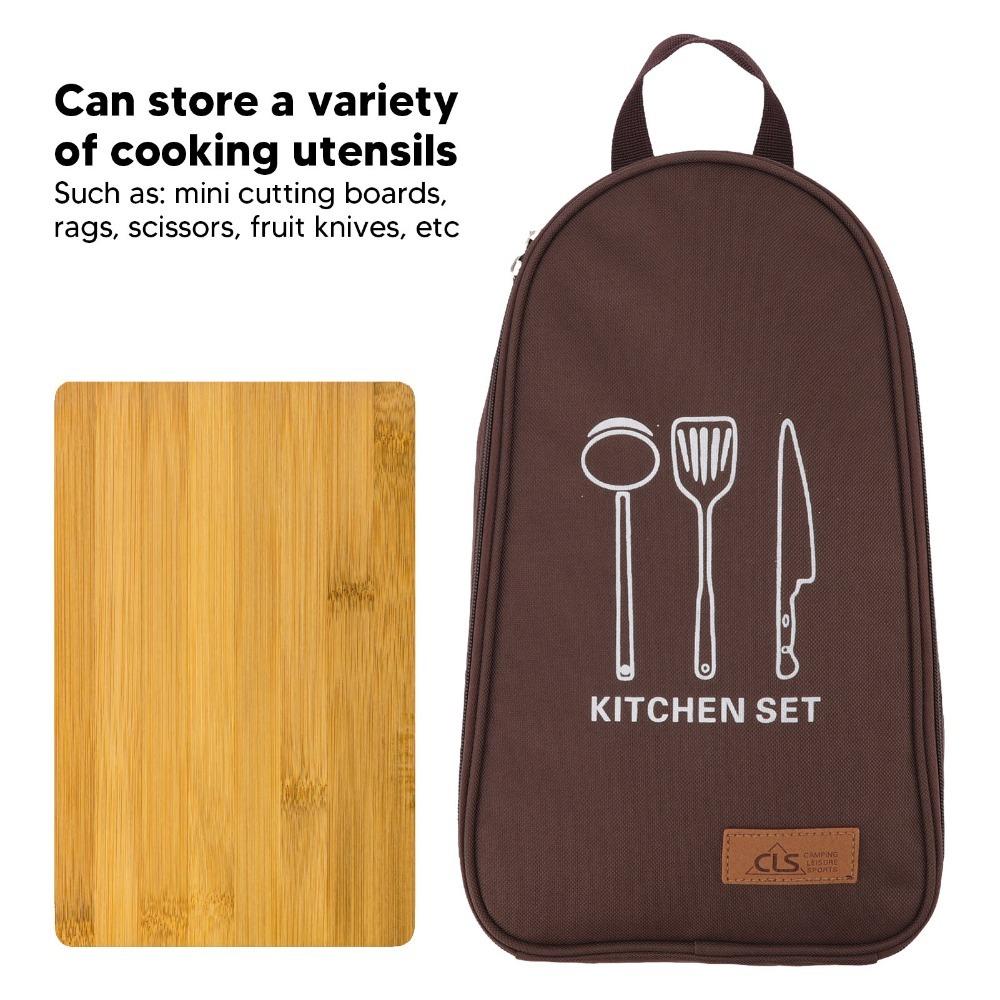 

Large Capacity Cooking Utensils Organizer Pouch Oxford cloth Camping Cookware Travel Bag Camping Coffee Color