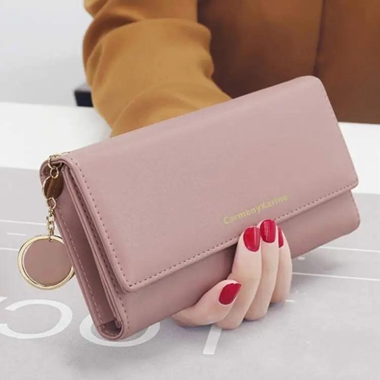 Yogodlns Lässiges langes Portemonnaie für Damen mit Anhänger PU-Leder Handtasche Mehrschichtige Clutch Einkaufs-Damen-Geldbörse Handy-Kartenhalter-Portemonnaie