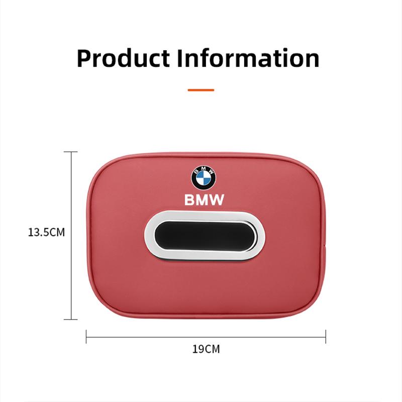 Leather Car Tissue Box Storage Bag Accessories Sticker For BMW G05 E92 E28 F40 F10 E46 E36 E53 Performance X3 X1 E62 G30 X6 F30 CY4