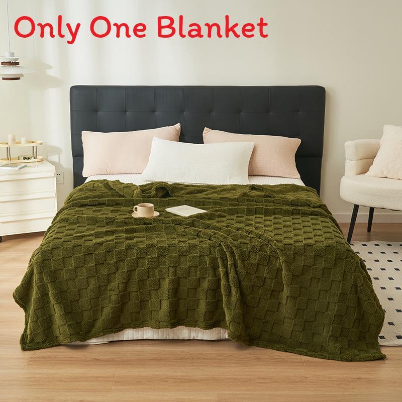 

Soft Waffle Multicolor Fleece Throw Blanket Warm For Home Comfort And Warmth Army Green